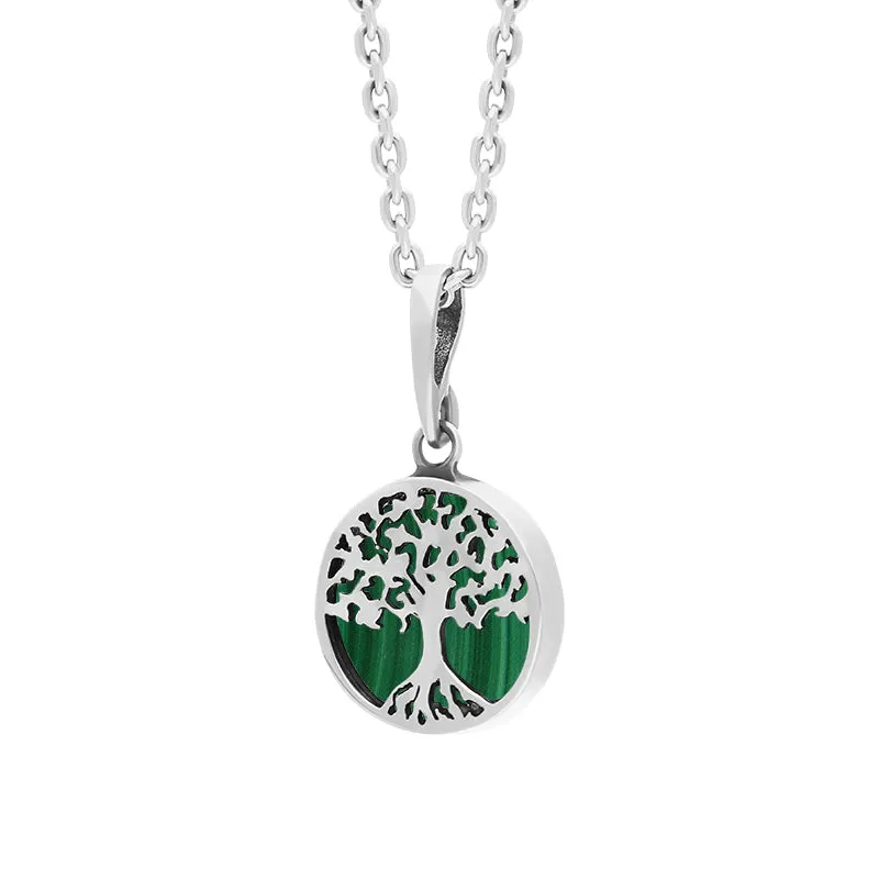 Sterling Silver Small Malachite Round Tree of Life Necklace sold by Jura Watches product image thumbnail 2