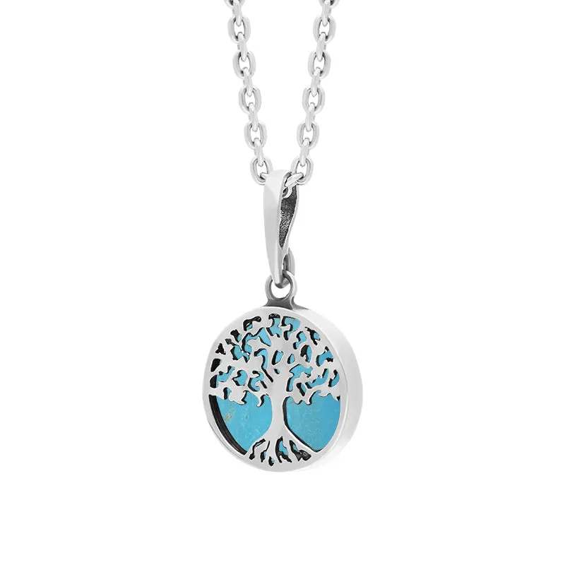 Sterling Silver Small Turquoise Round Tree of Life Necklace sold by Jura Watches product image thumbnail 2