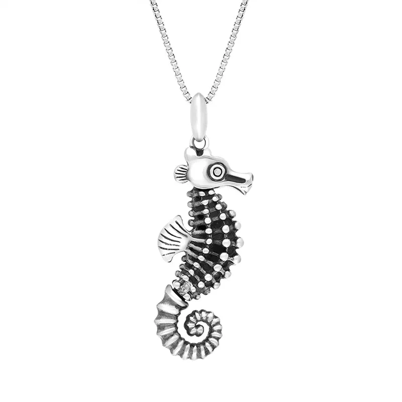 Sterling Silver Large Seahorse Pendant Necklace D sold by Jura Watches