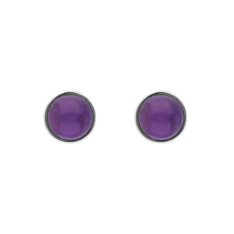 Sterling Silver Amethyst Round Stud Earrings sold by Jura Watches