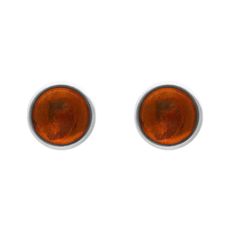Sterling Silver Amber 5mm Round Stud Earrings sold by Jura Watches