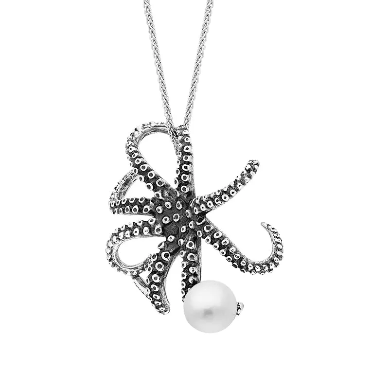 18ct White Gold Freshwater Pearl Bead Octopus Necklace sold by Jura Watches product image thumbnail 2