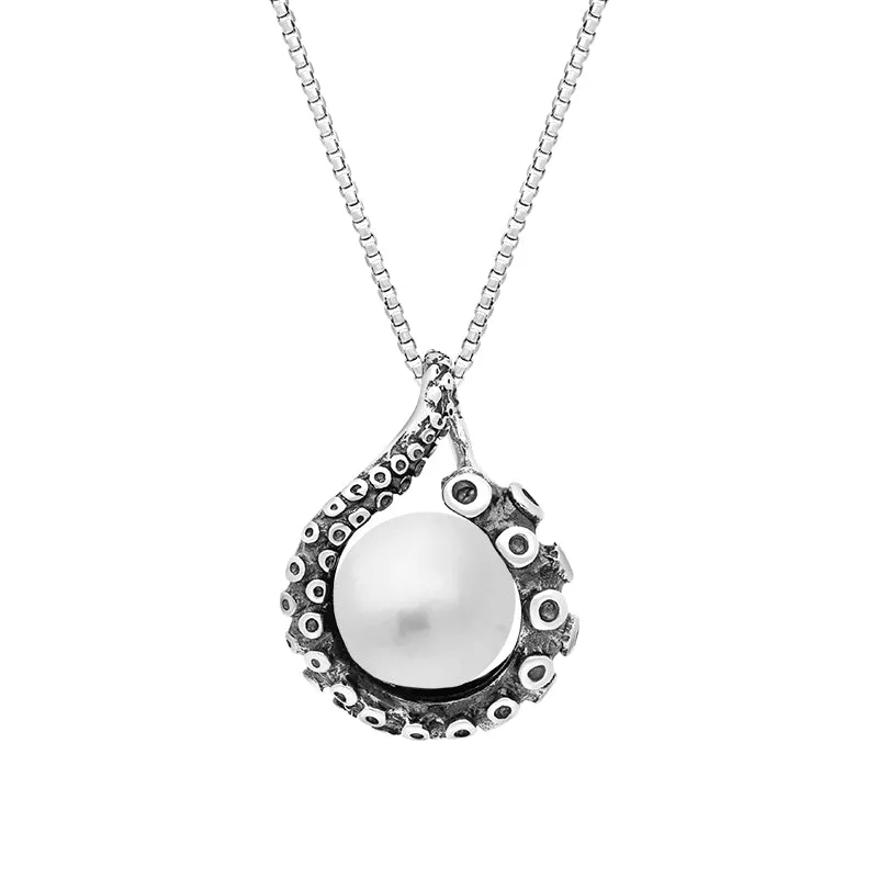 9ct White Gold Freshwater Pearl Bead Tentacle Necklace sold by Jura Watches