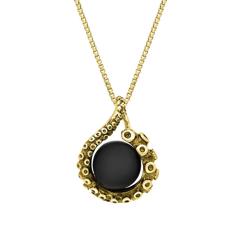 9ct Yellow Gold Whitby Jet Bead Tentacle Necklace sold by Jura Watches