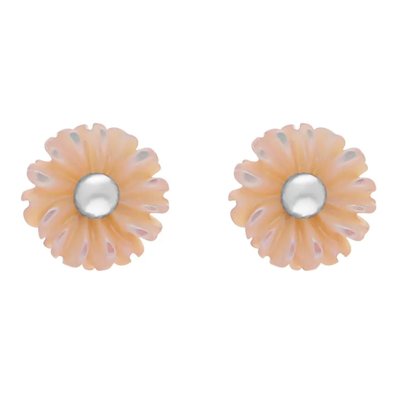 Sterling Silver Pink Mother of Pearl Tuberose 6mm Daisy Stud Earrings sold by Jura Watches