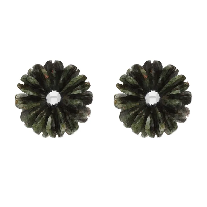 Sterling Silver Preseli Blue Stone Tuberose 10mm Stud Earrings sold by Jura Watches