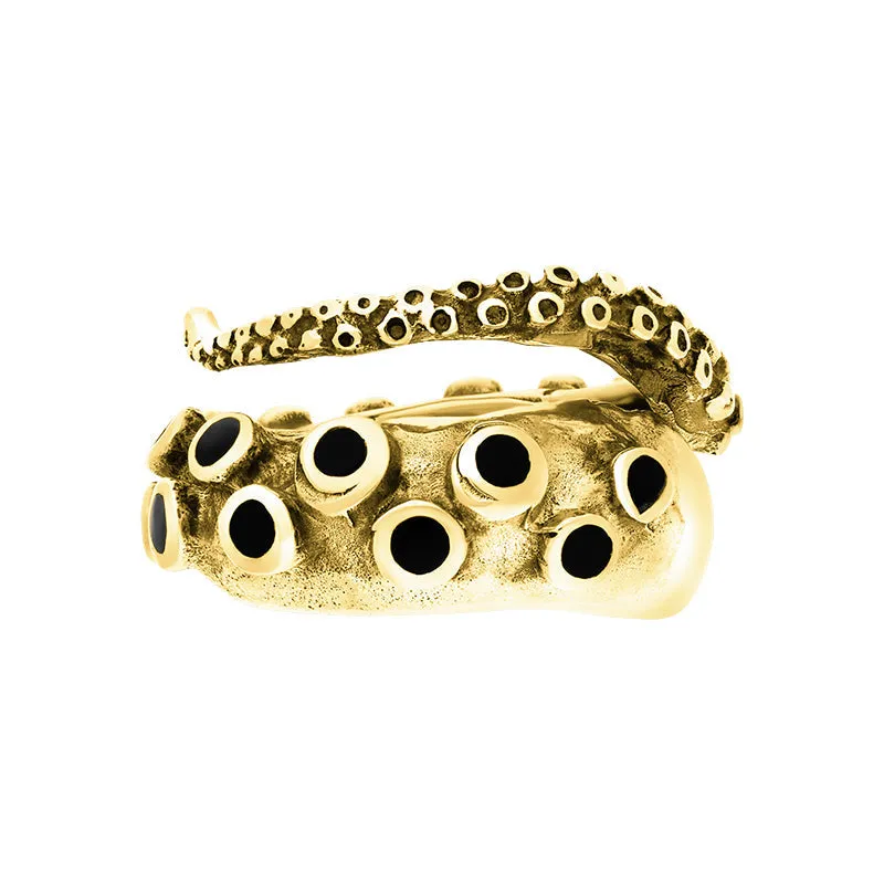 9ct Yellow Gold Whitby Jet Tentacle Ring sold by Jura Watches product image thumbnail 3