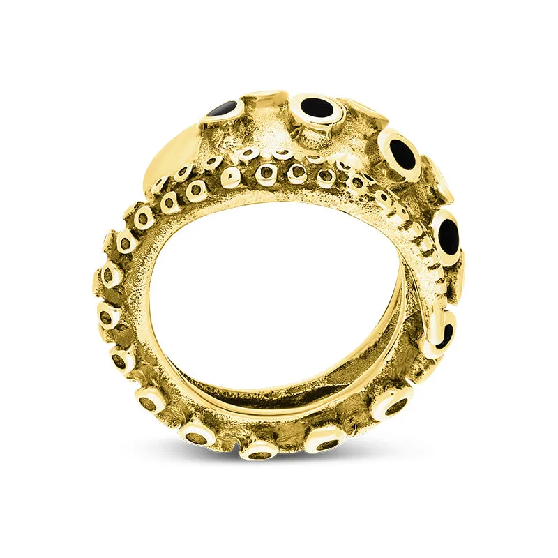 9ct Yellow Gold Whitby Jet Tentacle Ring sold by Jura Watches product image thumbnail 2