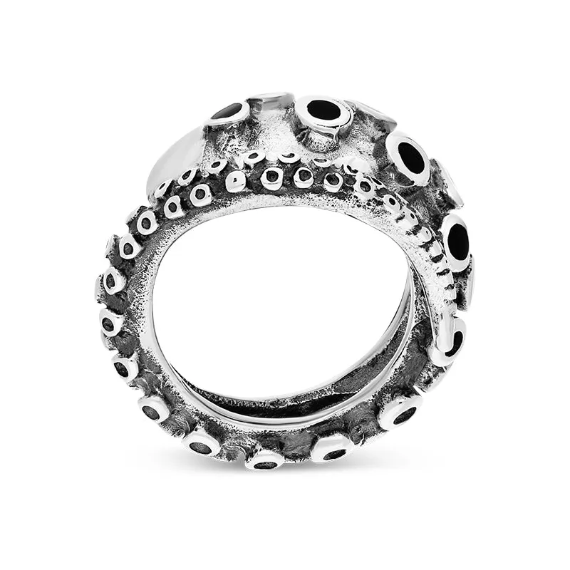9ct White Gold Whitby Jet Tentacle Ring sold by Jura Watches product image thumbnail 2
