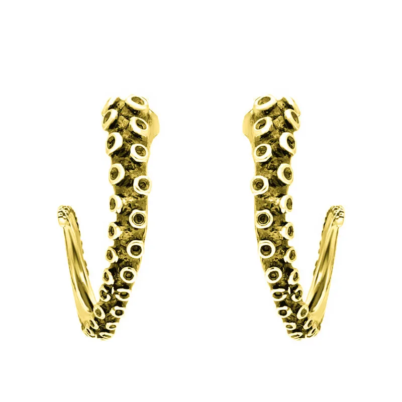 18ct Yellow Gold Tentacle Hoop Earrings sold by Jura Watches