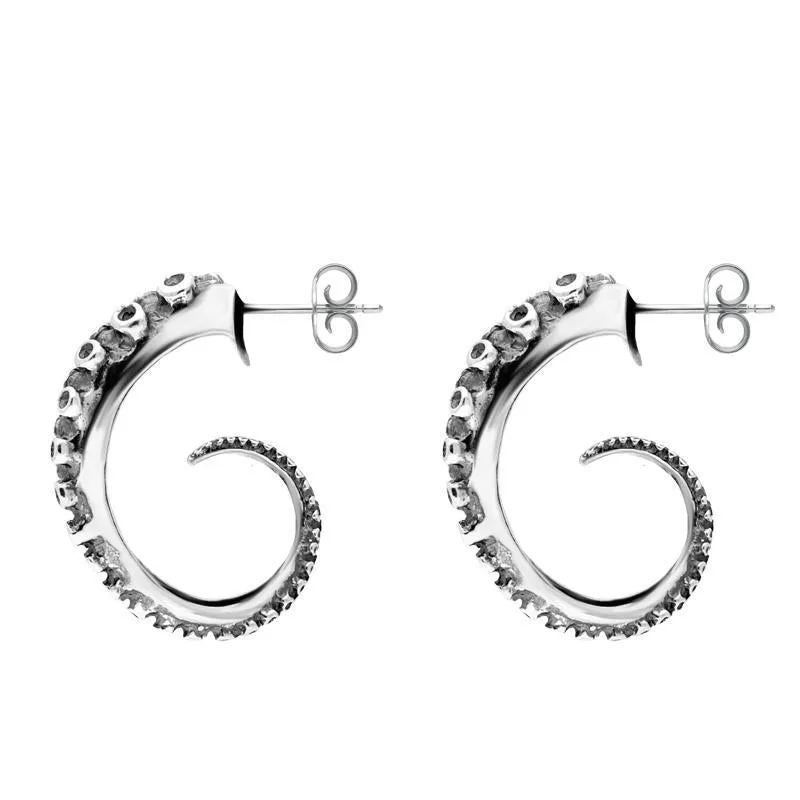 9ct White Gold Tentacle Hoop Earrings sold by Jura Watches product image thumbnail 2