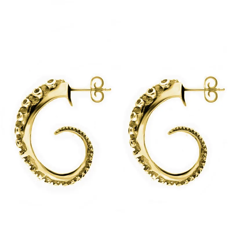 9ct Yellow Gold Tentacle Hoop Earrings sold by Jura Watches product image thumbnail 2
