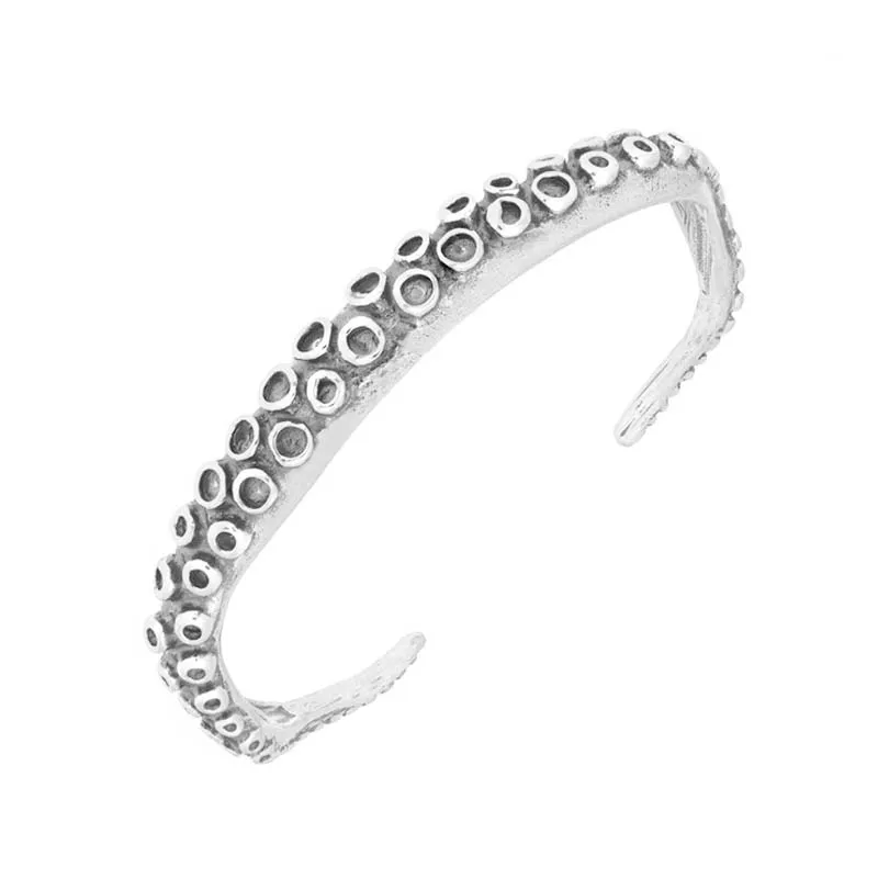 9ct White Gold Octopus Tentacle Torc Bangle sold by Jura Watches