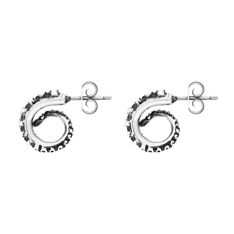 18ct White Gold Tentacle Curl Stud Earrings sold by Jura Watches product image thumbnail 2