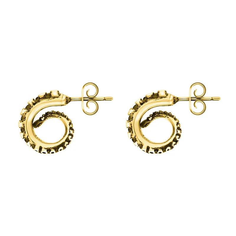18ct Yellow Gold Tentacle Curl Stud Earrings sold by Jura Watches product image thumbnail 2