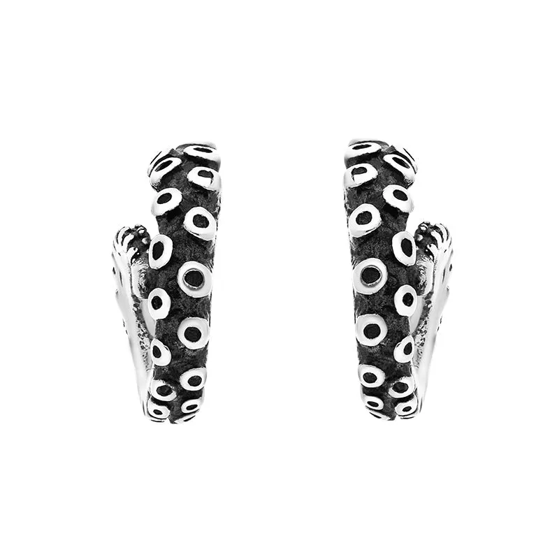 9ct White Gold Tentacle Curl Stud Earrings sold by Jura Watches