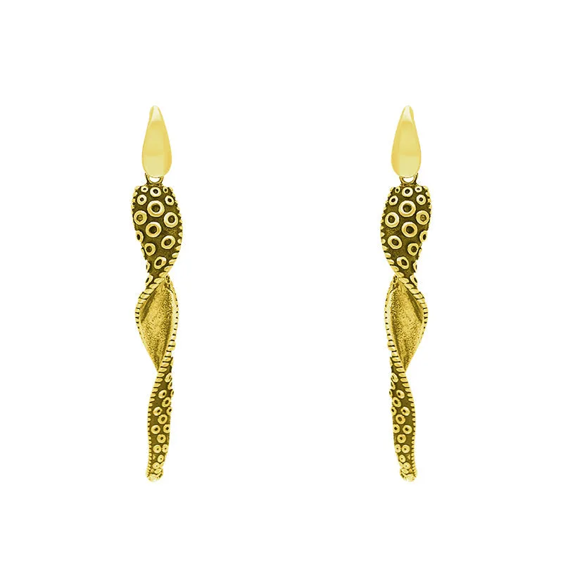 18ct Yellow Gold Tentacle Twist Drop Earrings sold by Jura Watches