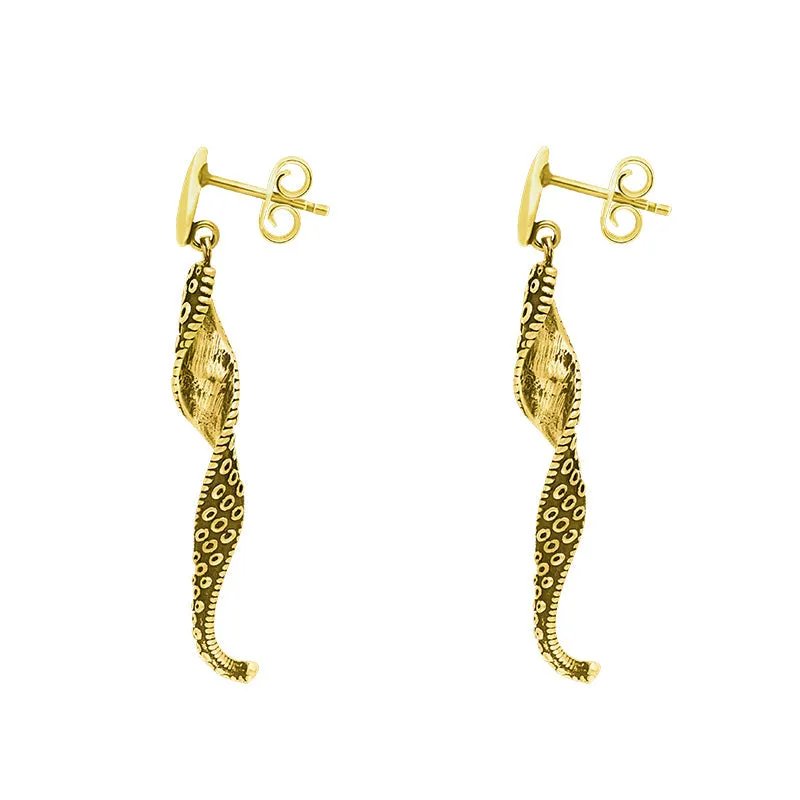 9ct Yellow Gold Tentacle Twist Drop Earrings sold by Jura Watches product image thumbnail 2