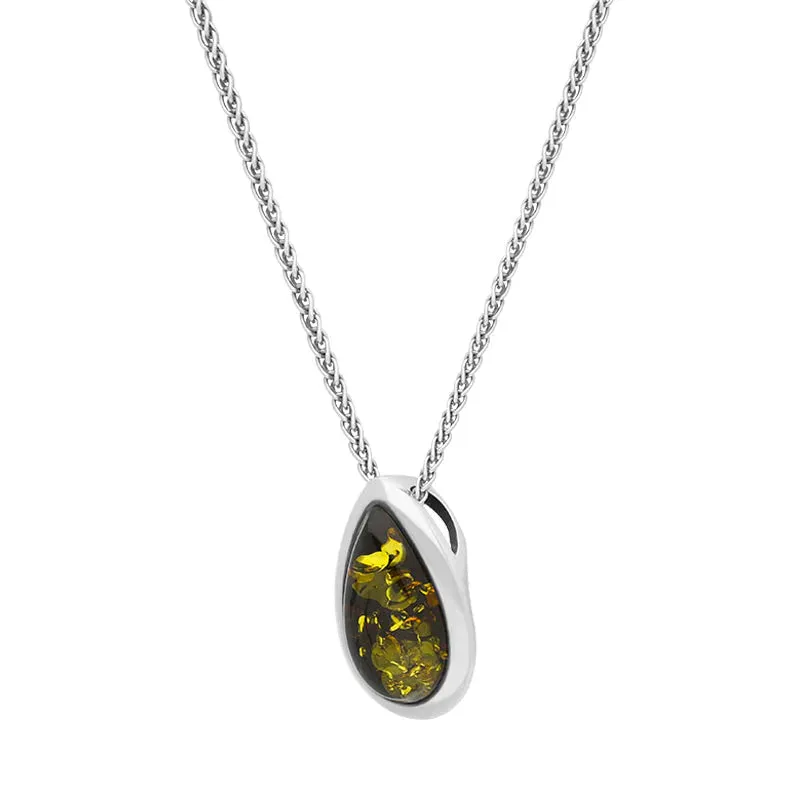 Sterling Silver Amber Framed Pear Shaped Necklace sold by Jura Watches product image thumbnail 2