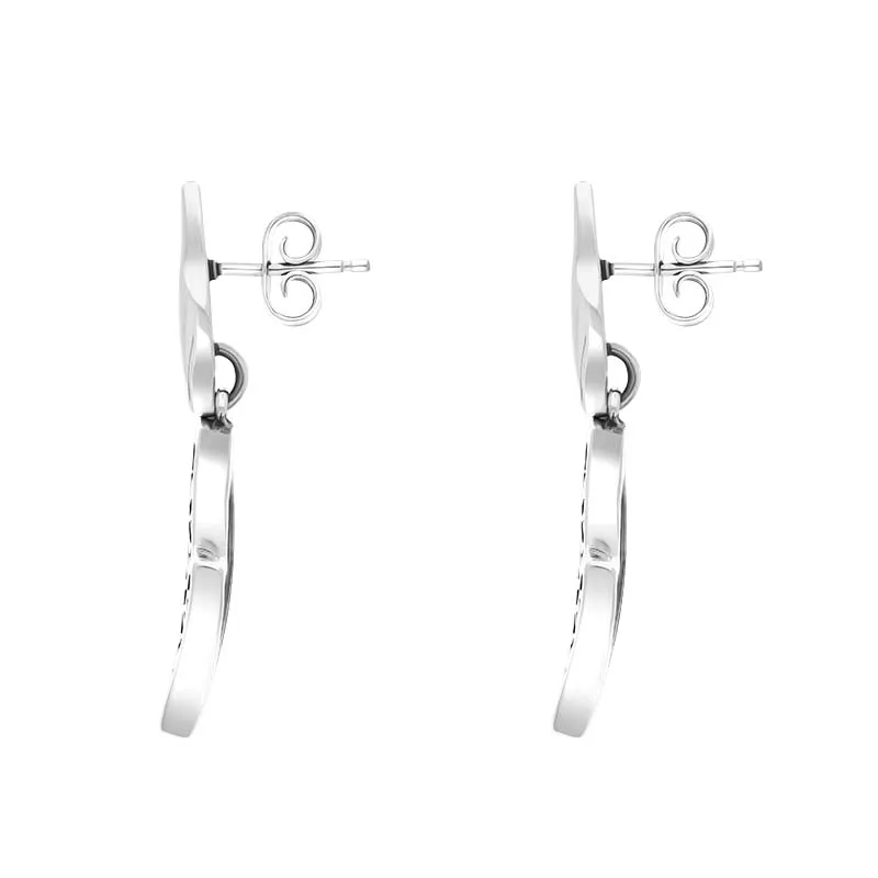 Sterling Silver Whitby Jet Filigree Gothic Square Drop Earrings sold by Jura Watches product image thumbnail 2