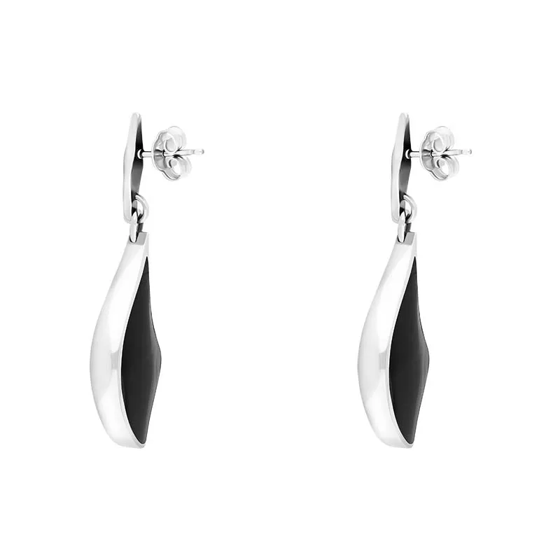 Sterling Silver Whitby Jet Gothic Filigree Fan Drop Earrings sold by Jura Watches product image thumbnail 2