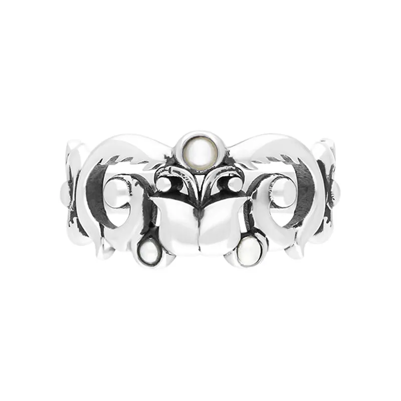 Sterling Silver Freshwater Pearl Scrollwork Ring sold by Jura Watches product image thumbnail 2