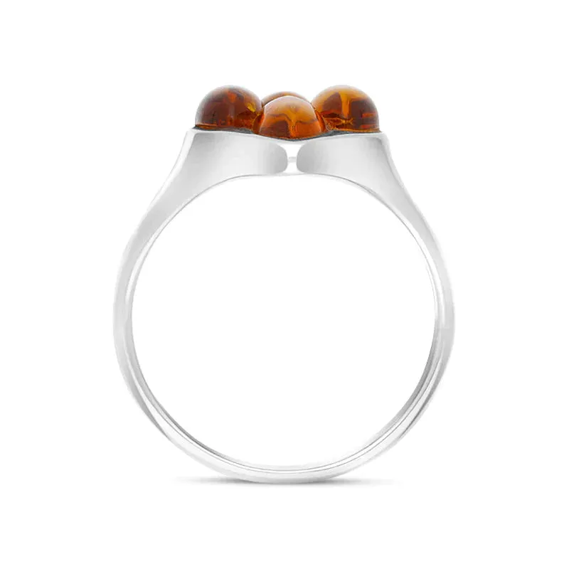 Sterling Silver Amber Oval Cluster Ring sold by Jura Watches product image thumbnail 3