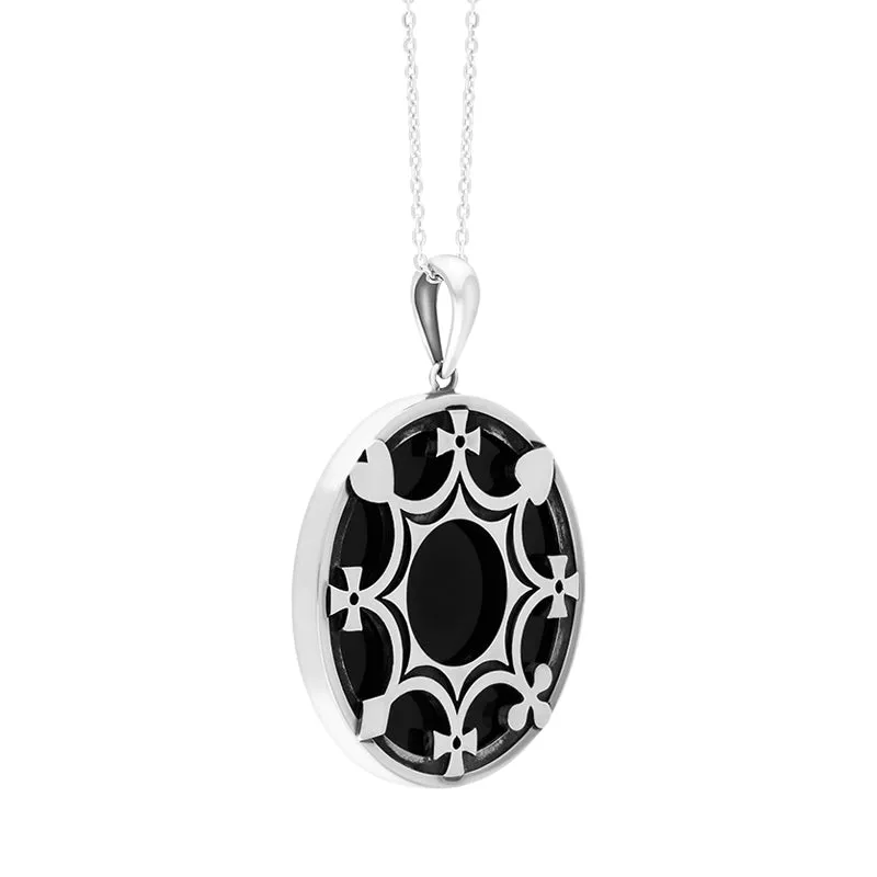 Sterling Silver Whitby Jet House Of Cards Necklace sold by Jura Watches product image thumbnail 2