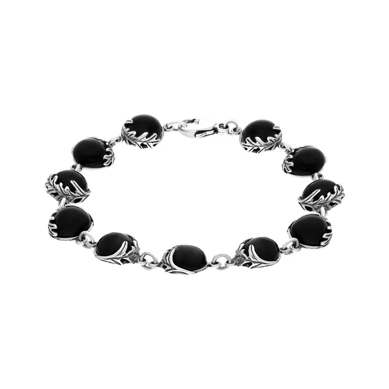 Sterling Silver Whitby Jet Acanthus Leaf Bracelet sold by Jura Watches product image thumbnail 2