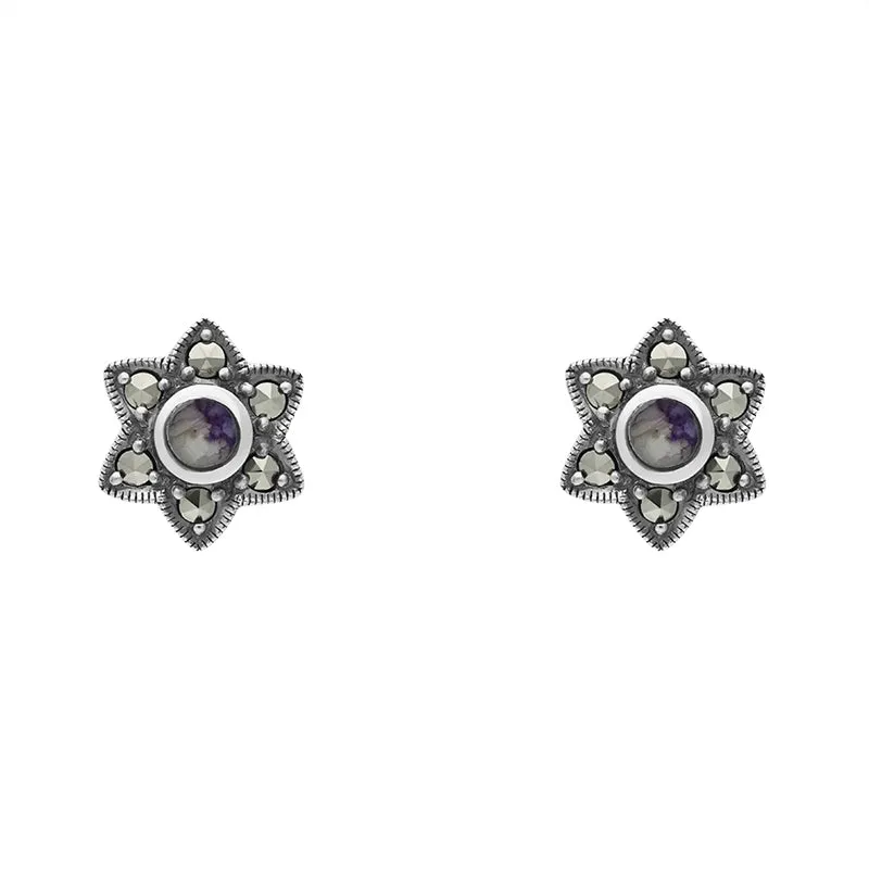Sterling Silver Blue John Star Stud Earrings sold by Jura Watches