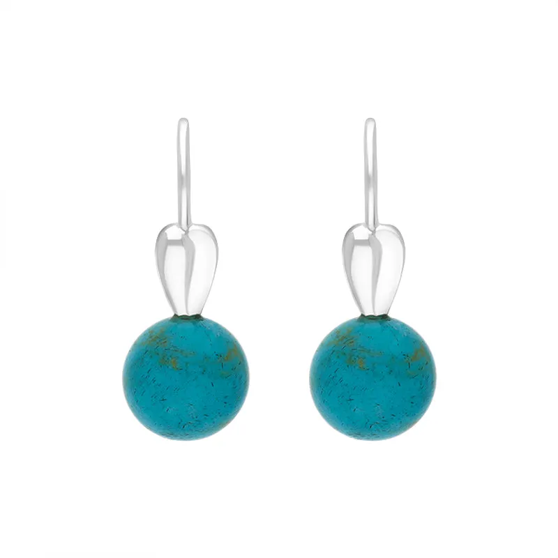 Sterling Silver Turquoise Bead Hook Earrings sold by Jura Watches