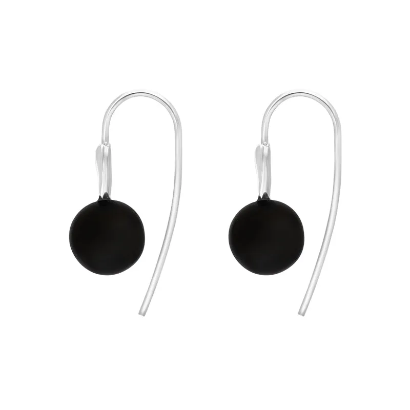 Sterling Silver Whitby Jet Bead Hook Earrings sold by Jura Watches product image thumbnail 2