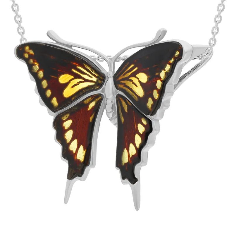 Sterling Silver Amber Large Butterfly Brooch sold by Jura Watches product image thumbnail 2