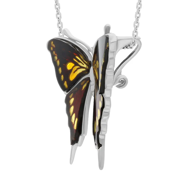 Sterling Silver Amber Large Butterfly Brooch sold by Jura Watches product image thumbnail 3