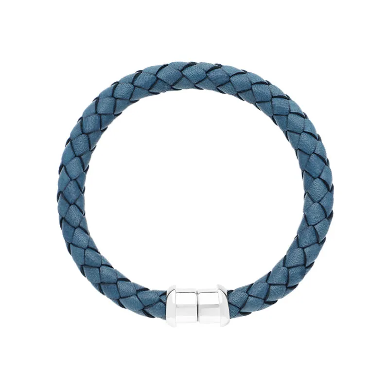 Sterling Silver Blue Leather Magnetic Bracelet sold by Jura Watches product image thumbnail 2