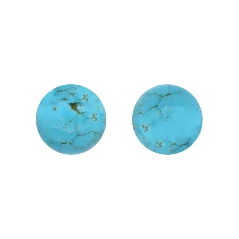 Yellow Gold Turquoise 10mm Ball Stud Earrings sold by Jura Watches