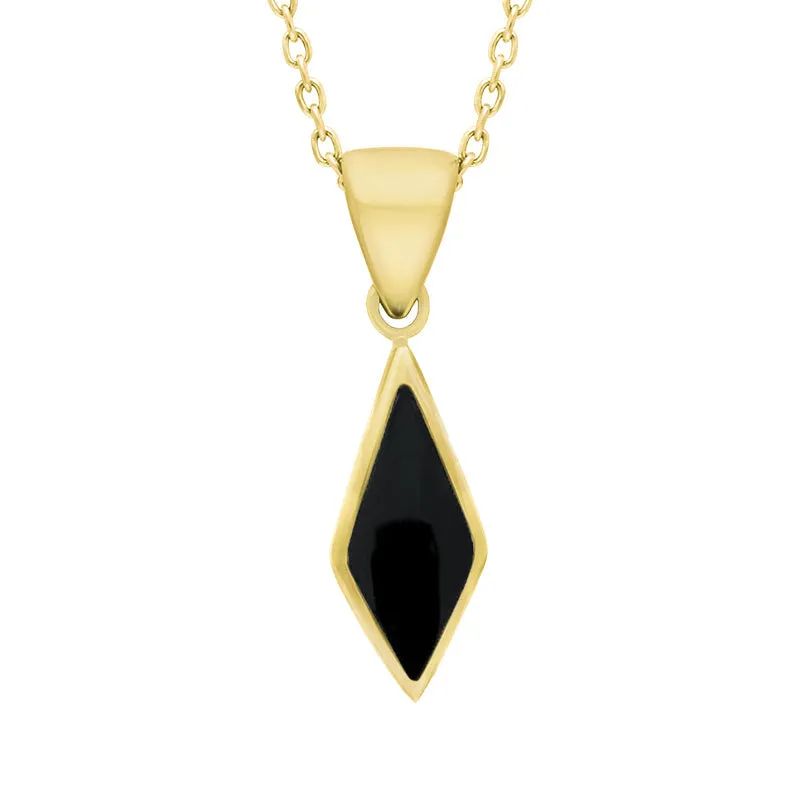 9ct Yellow Gold Whitby Jet Dinky Diamond Necklace sold by Jura Watches