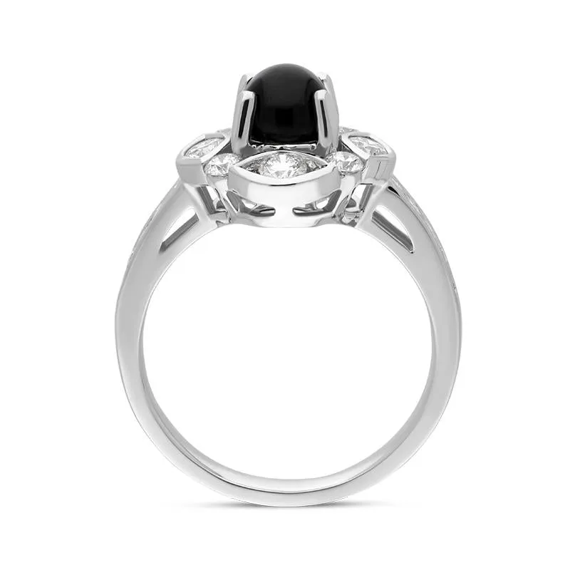18ct White Gold Whitby Jet 0.72ct Diamond Round Shoulder Ring sold by Jura Watches product image thumbnail 2