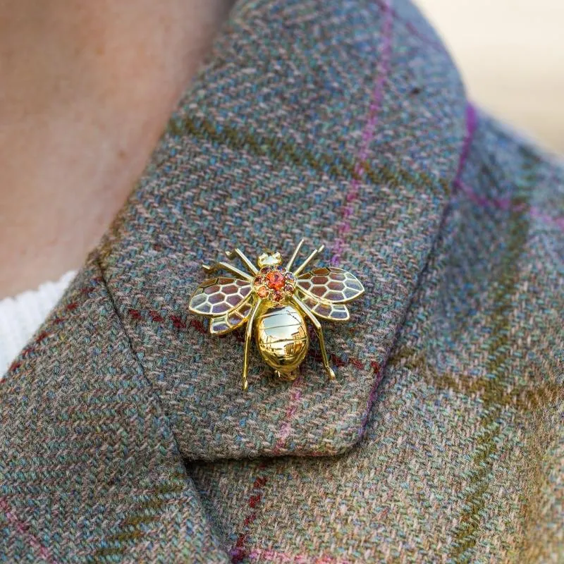 18ct Yellow Gold Orange Sapphire Enamel Style & Fashion Wasp Brooch sold by Jura Watches product image thumbnail 2