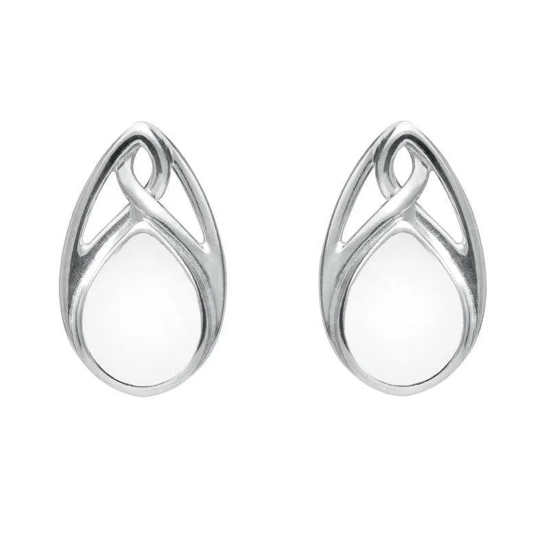 Sterling Silver Bauxite Pear Shaped Celtic Stud Earrings sold by Jura Watches