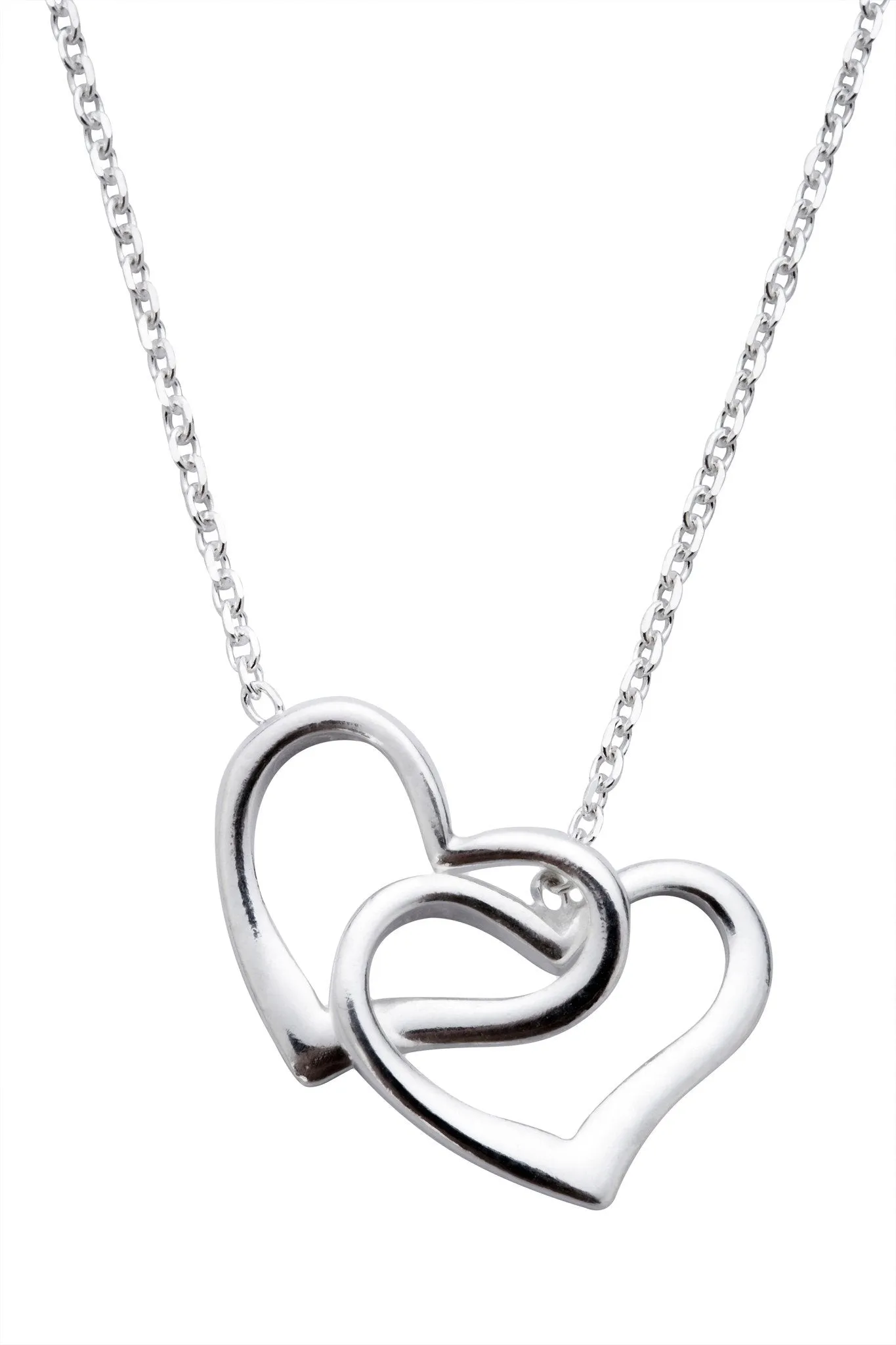 Sterling Silver Linked Heart Necklace sold by Jura Watches