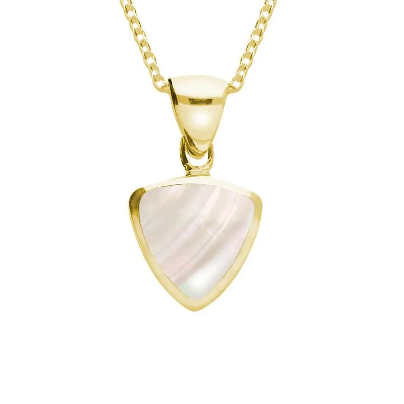 9ct Yellow Gold Mother of Pearl Small Curved Triangle Necklace sold by Jura Watches