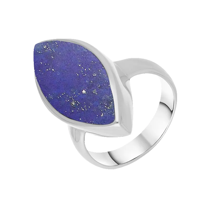 Sterling Silver Lapis Lazuli Chunky Marquise Ring D sold by Jura Watches