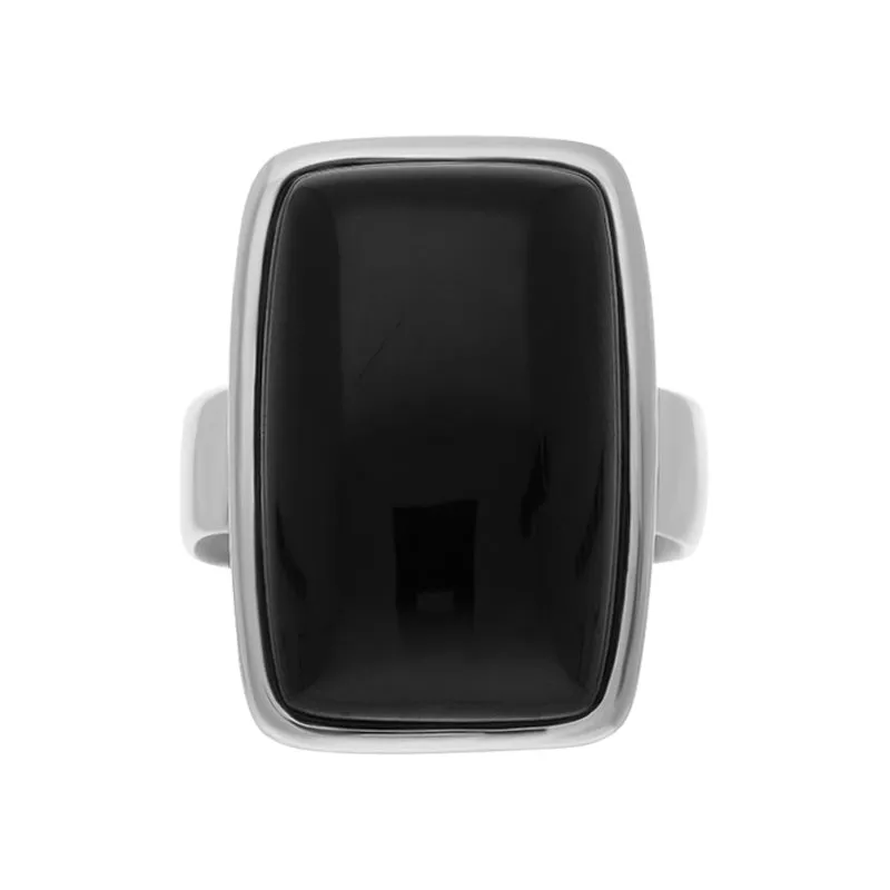 Sterling Silver Whitby Jet Chunky Oblong Ring D sold by Jura Watches product image thumbnail 3
