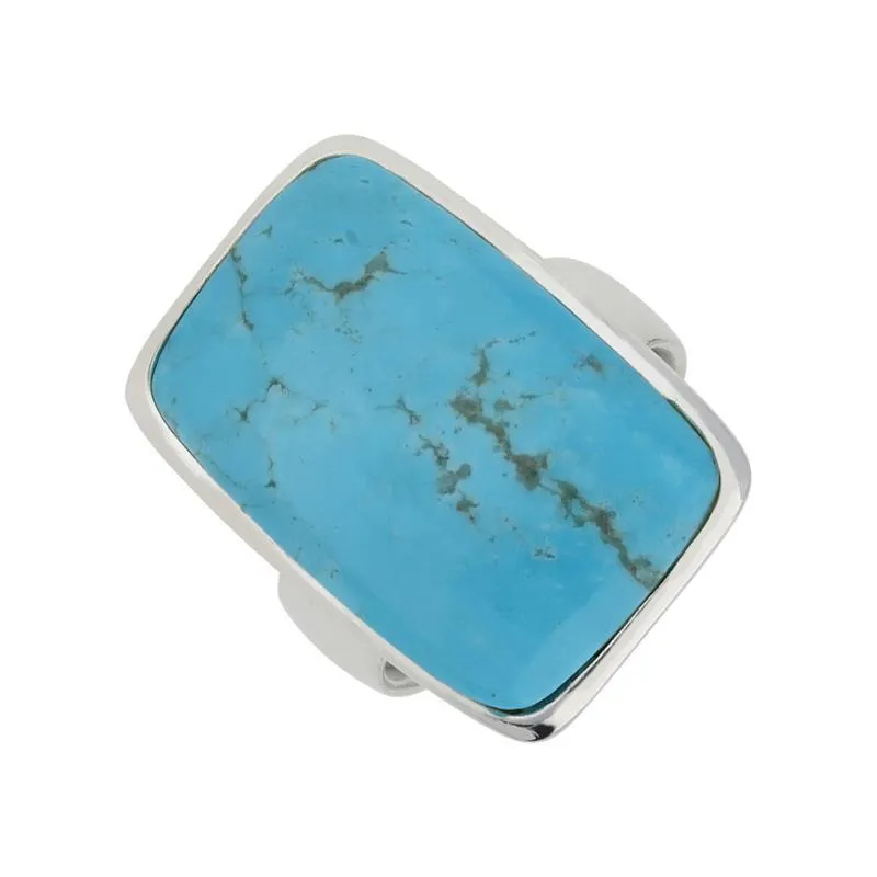 Sterling Silver Turquoise Chunky Oblong Ring D sold by Jura Watches product image thumbnail 2