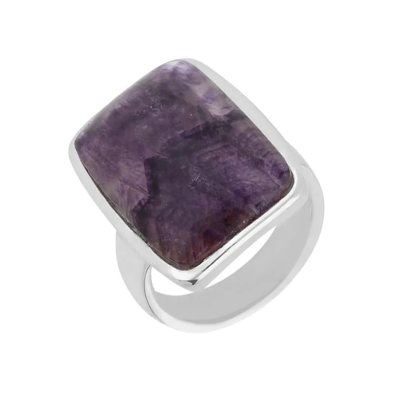 Sterling Silver Blue John Chunky Oblong Ring D sold by Jura Watches