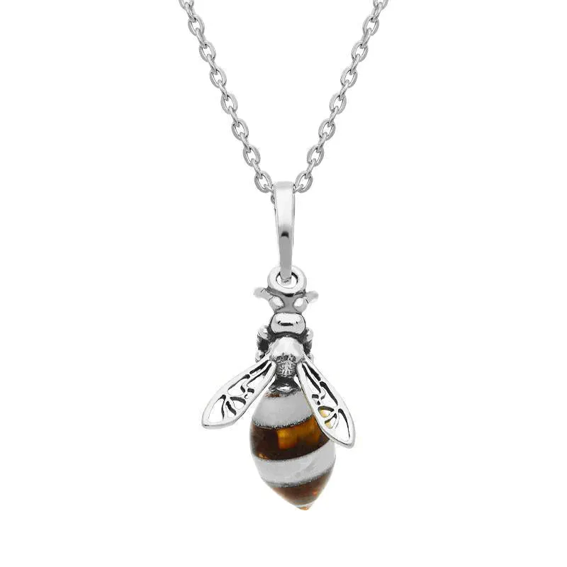 Sterling Silver Amber Bee Necklace sold by Jura Watches