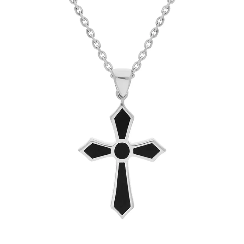 Sterling Silver Whitby Jet St Pauls Cross Necklace sold by Jura Watches