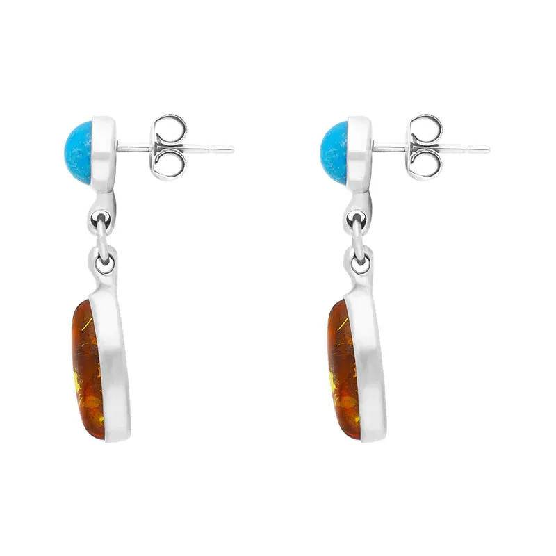 Sterling Silver Amber Turquoise Drop Earrings sold by Jura Watches product image thumbnail 2