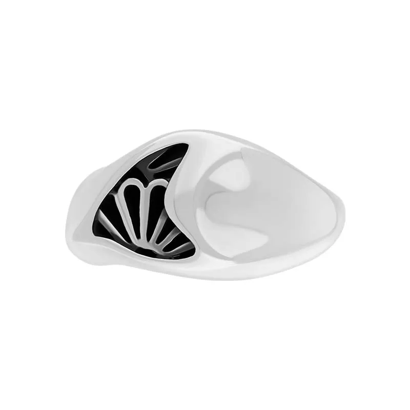 Sterling Silver Whitby Jet Gothic Filigree Fan Ring sold by Jura Watches product image thumbnail 2
